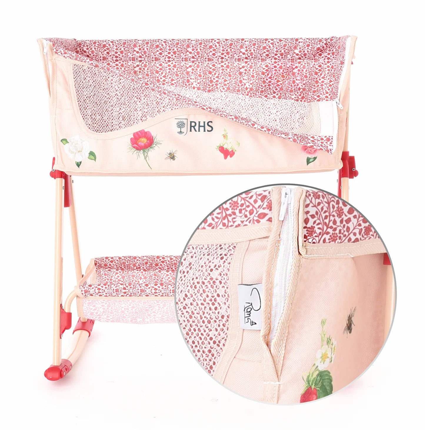 Roma RHS Bedside Crib - Flora
