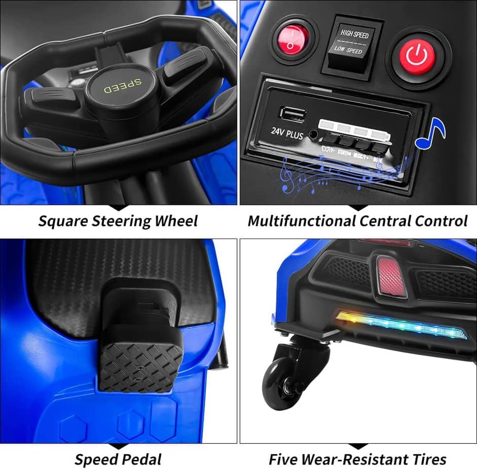 Zippy Zoom Driftster 24V Kids Ride on Drift Kart - Blue