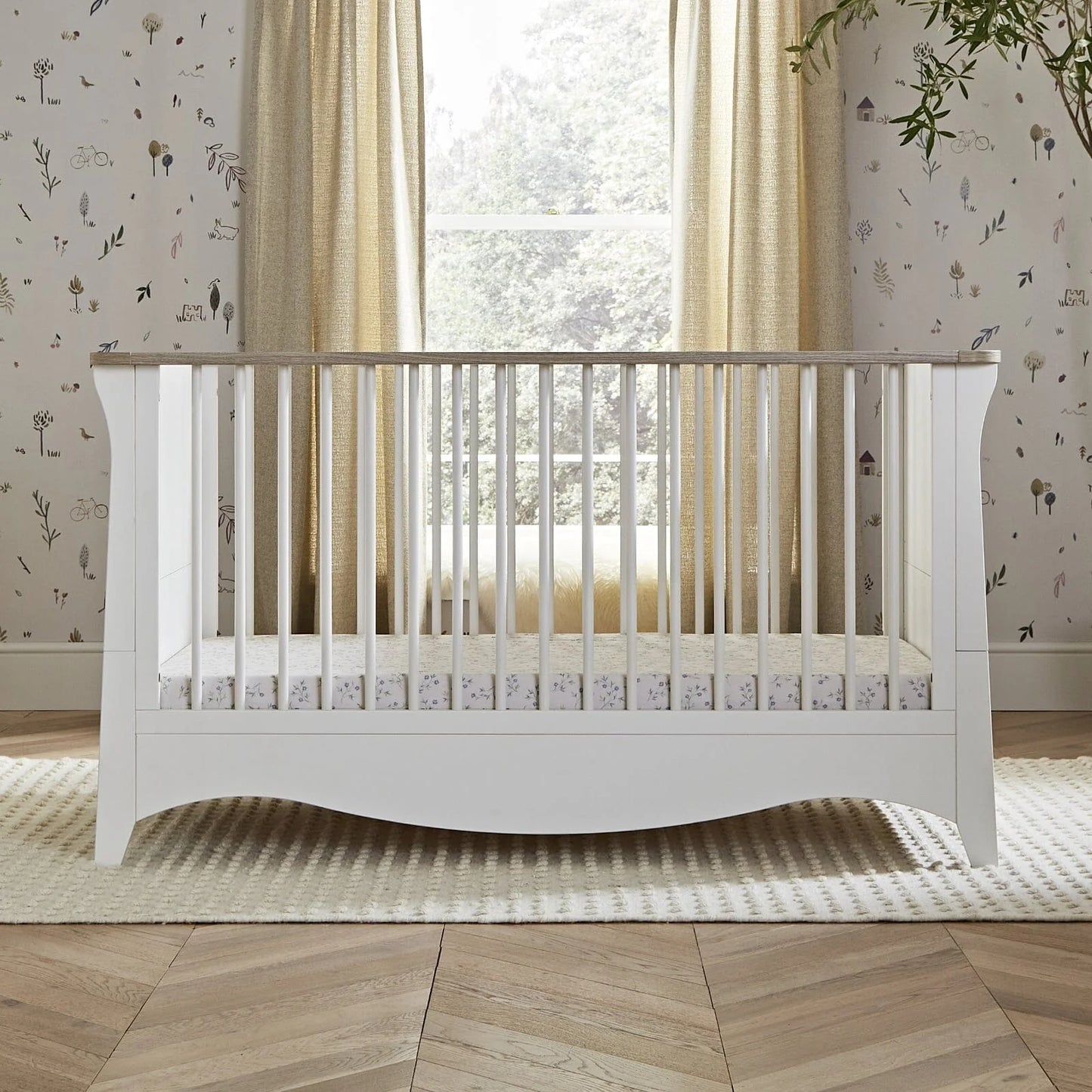 CuddleCo Clara 3 Piece Nursery Furniture Set - White & Ash