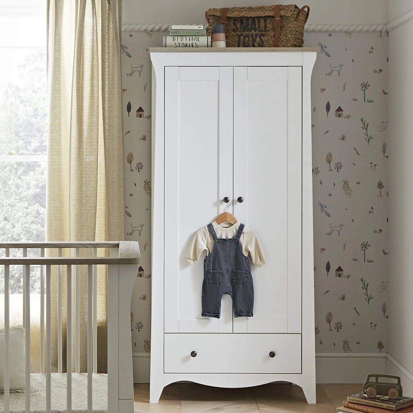 CuddleCo Clara 3 Piece Nursery Furniture Set - White & Ash