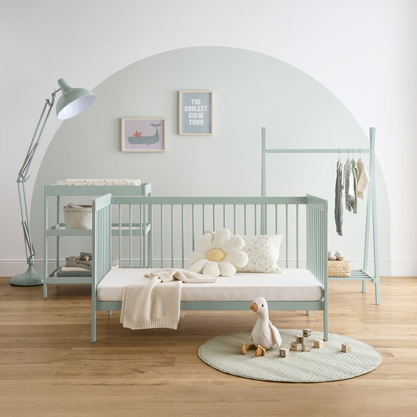 CuddleCo Nola 3 Piece Nursery Furniture Set - Sage Green