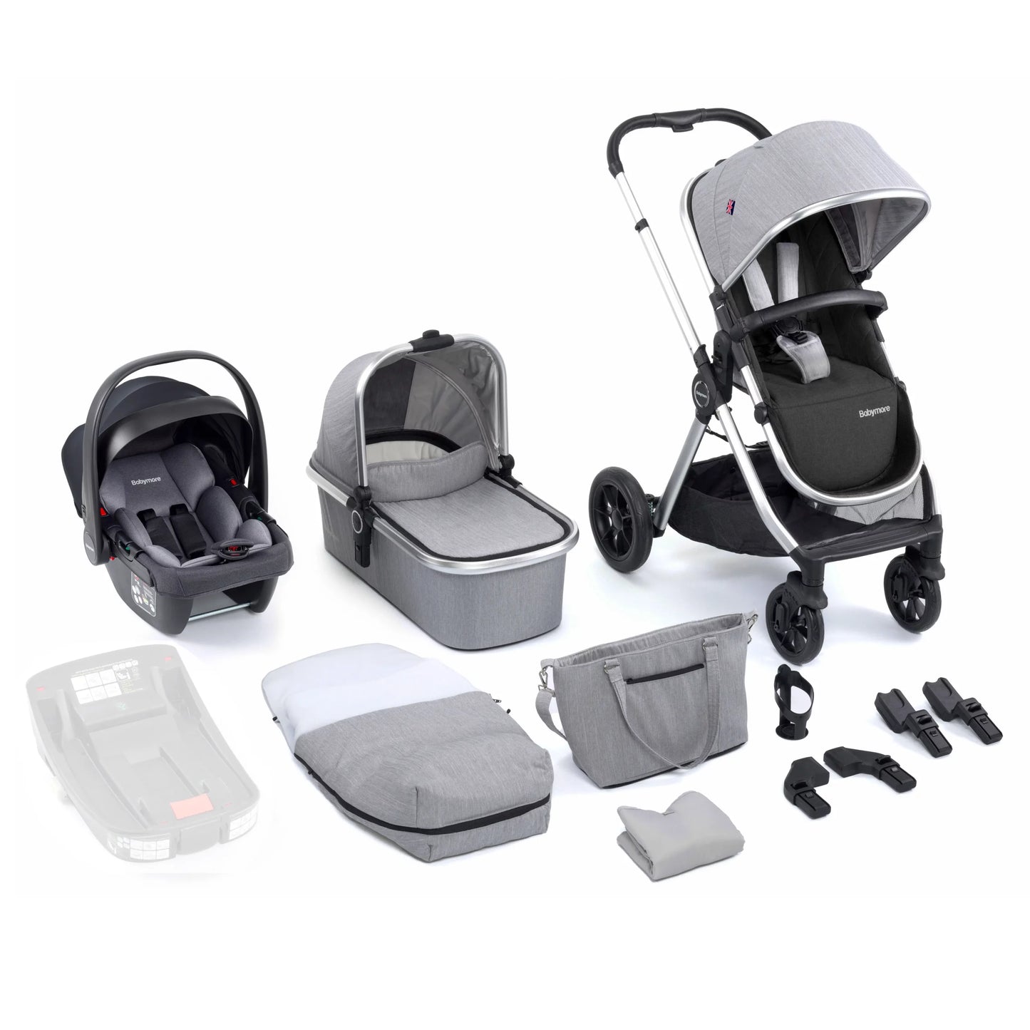 Babymore Memore V2 Travel System Coco Car Seat – Silver