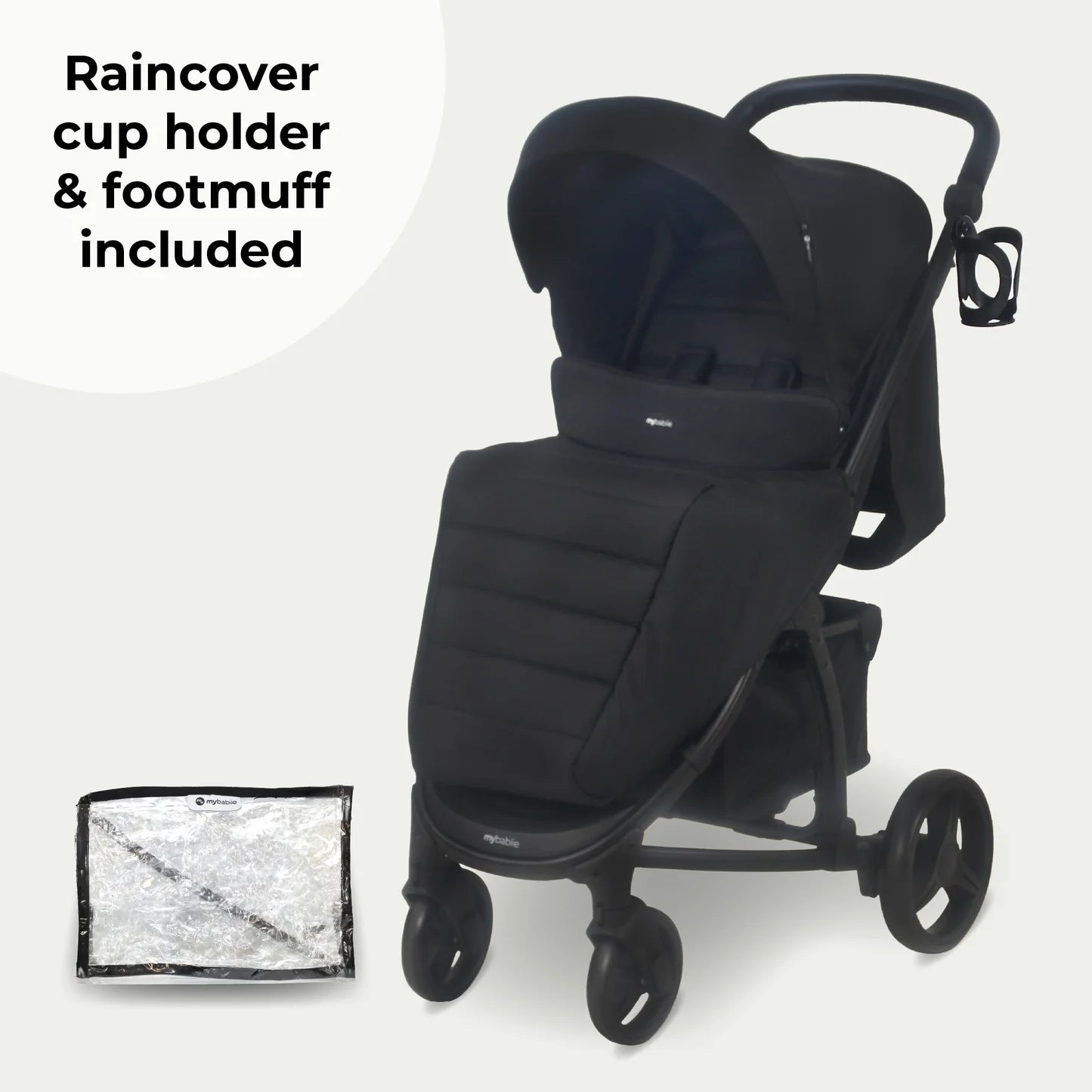 My Babiie MB200i 3-in-1 Travel System with i-Size Car Seat - Onyx Black