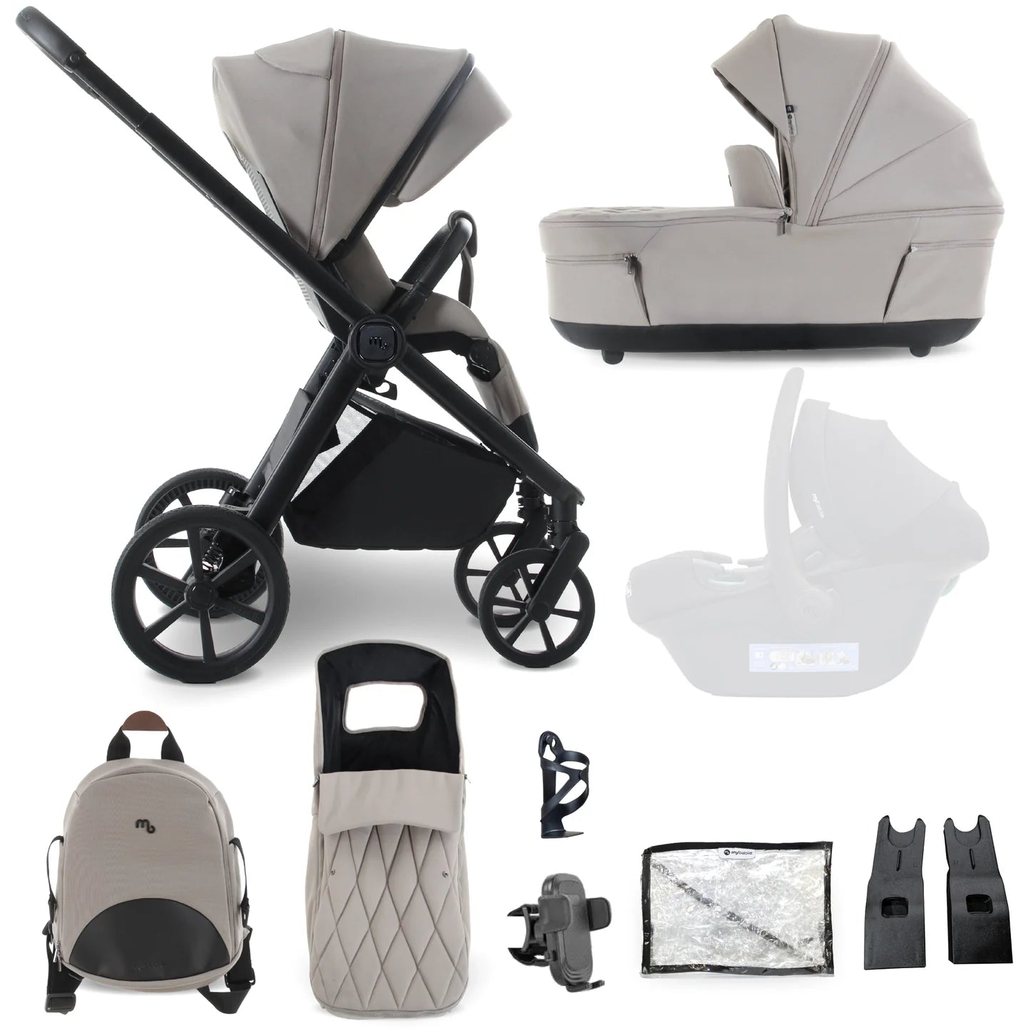 My Babiie MB450 LUXE 2-in-1 Pushchair & Carrycot - Mink