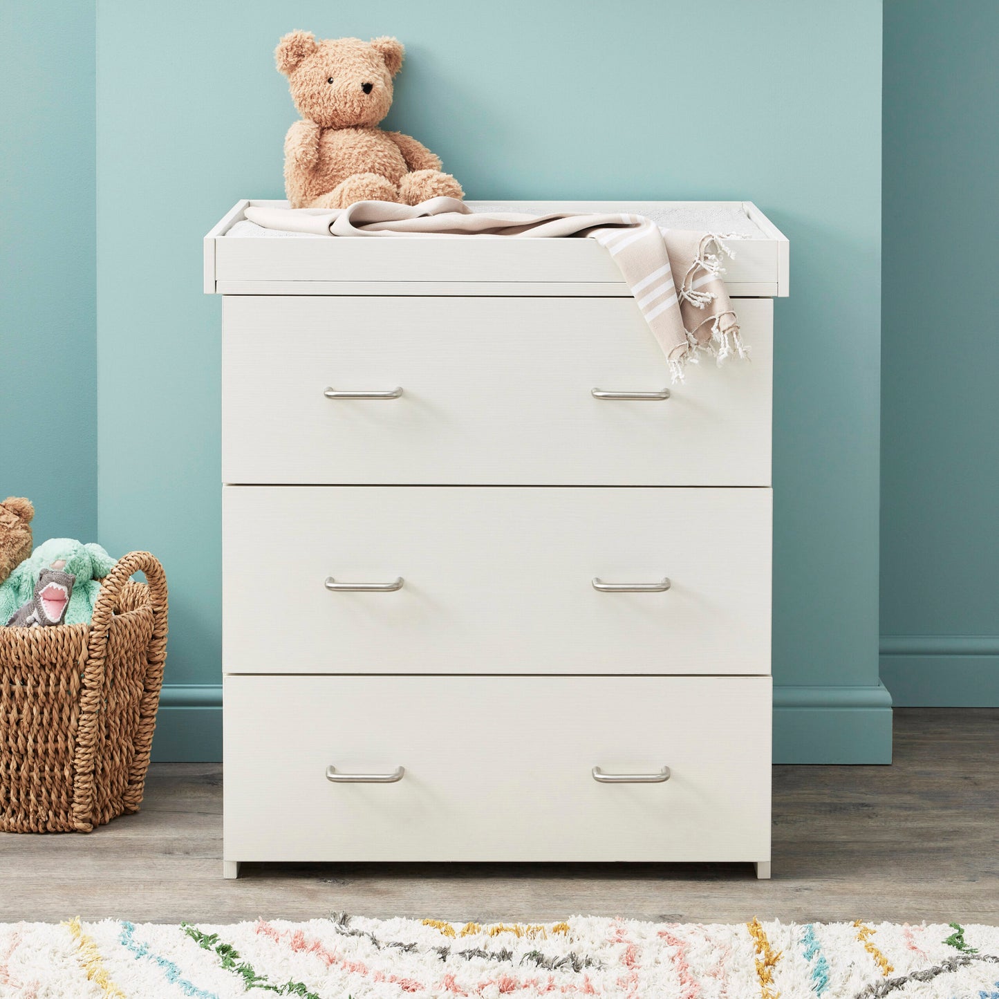 Caro Mini 3 Piece Nursery Furniture Set – White Wash
