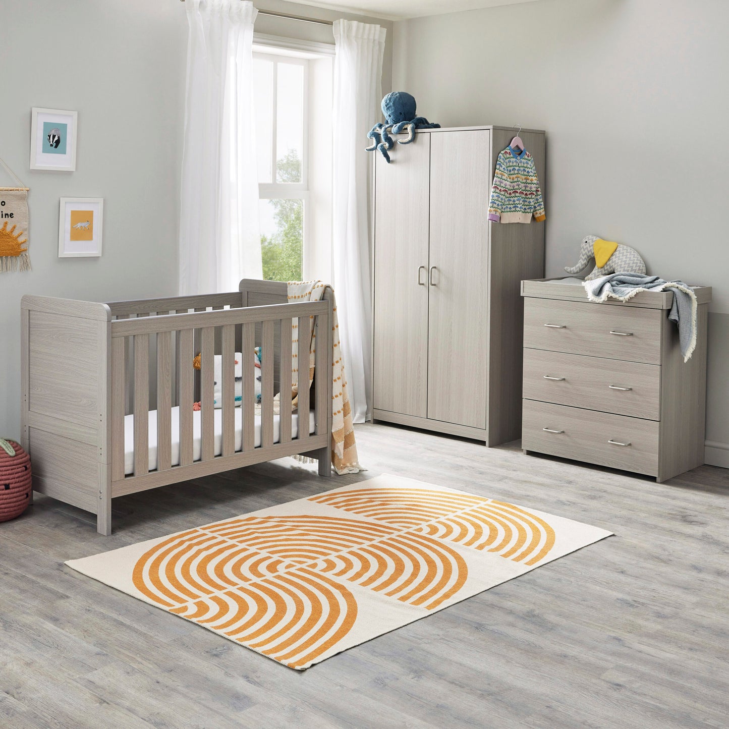 Caro Mini 3 Piece Nursery Furniture Set – Grey Wash