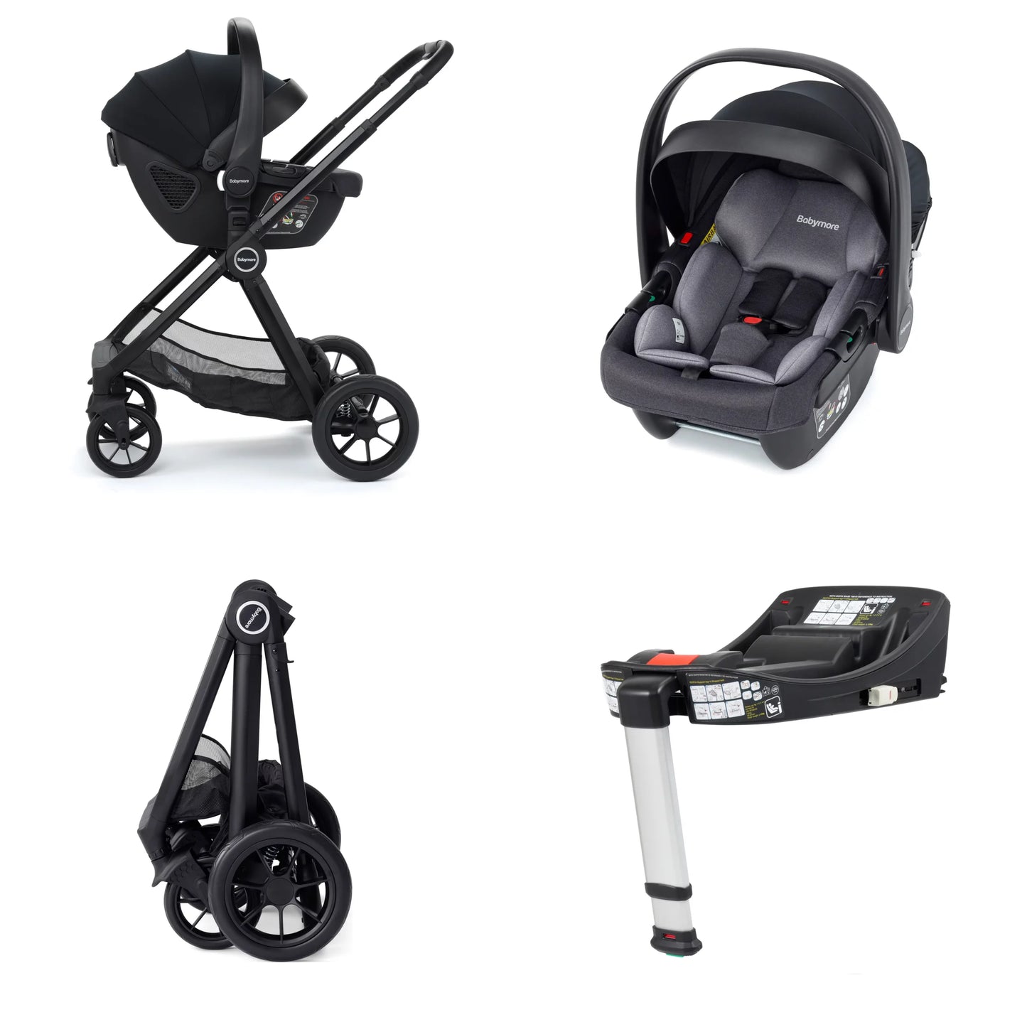 Babymore Memore V2 Travel System Coco with Base – Black