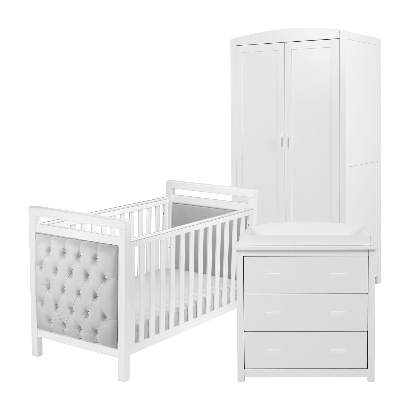 Babymore Velvet Deluxe 3 Piece Nursery Furniture Set