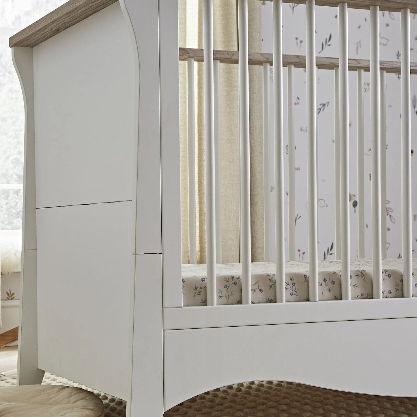 CuddleCo Clara 3 Piece Nursery Furniture Set - White & Ash