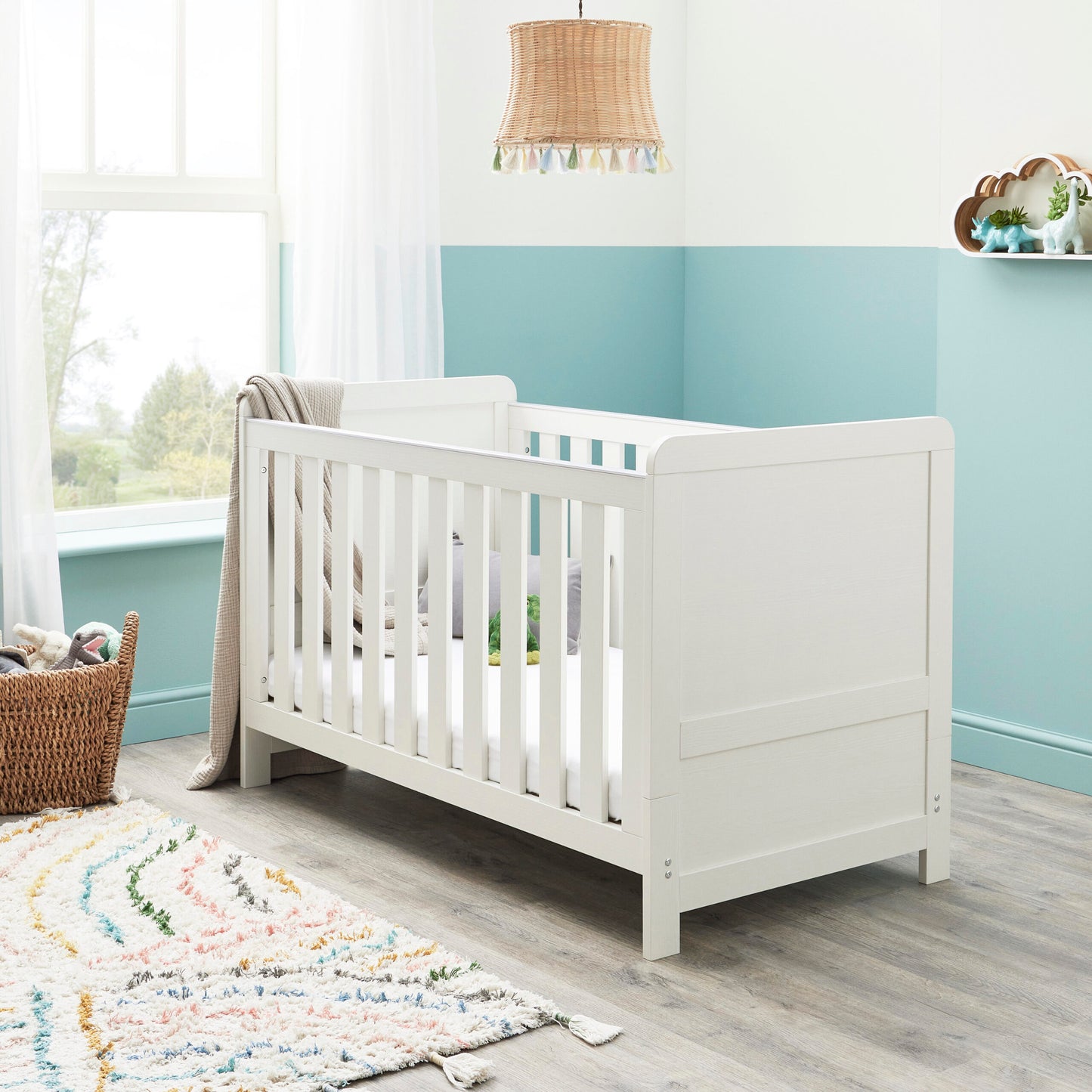 Babymore Caro 3 Piece Nursery Furniture Set – White Wash