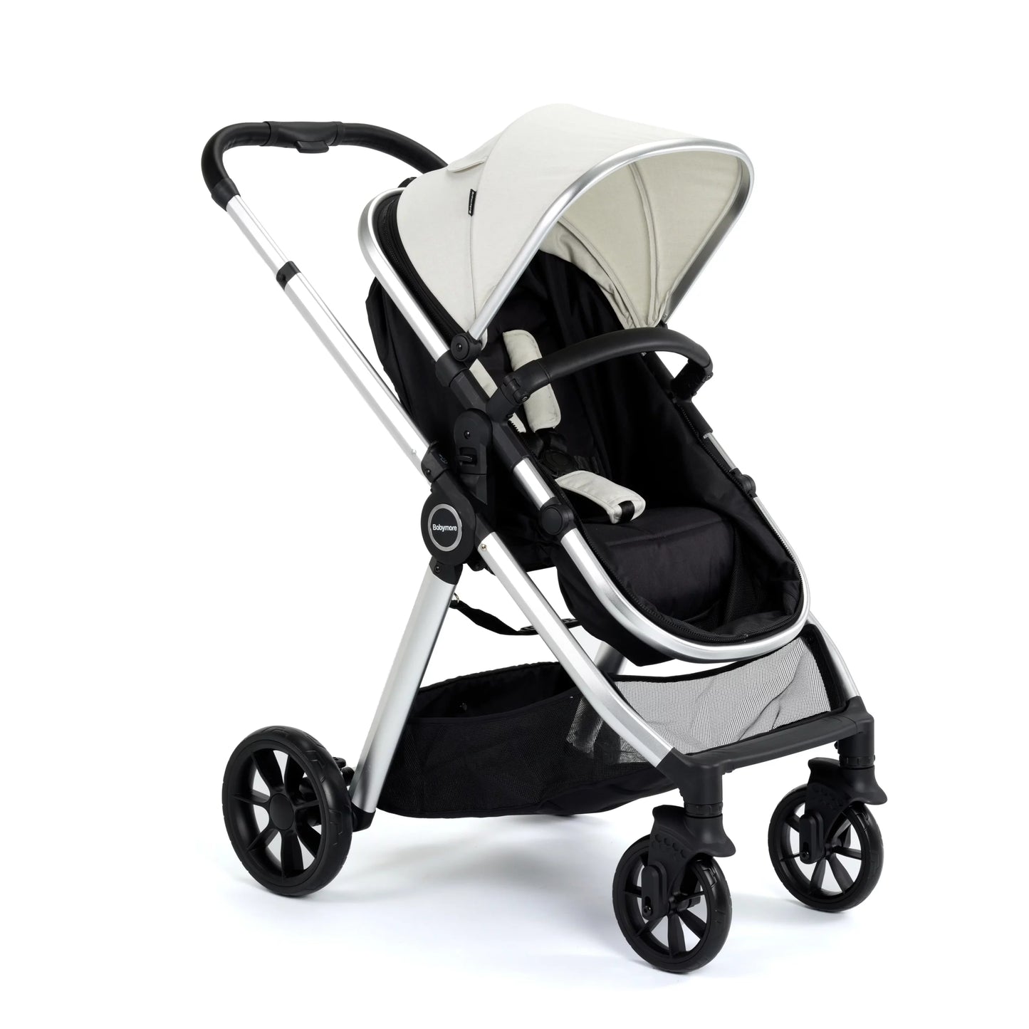 Babymore Mimi Travel System Pecan i-Size Car Seat with Isofix Base – Silver