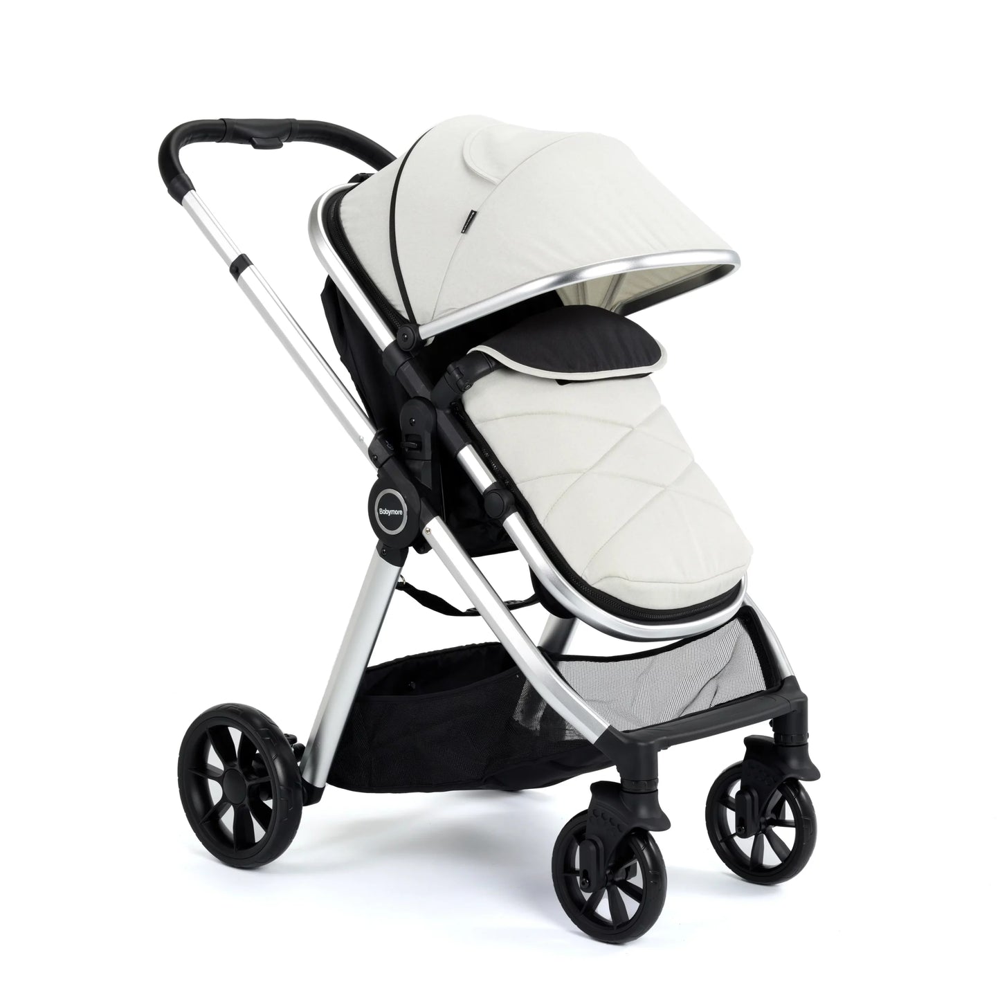 Babymore Mimi Travel System Coco i-Size Car Seat with Isofix Base – Silver