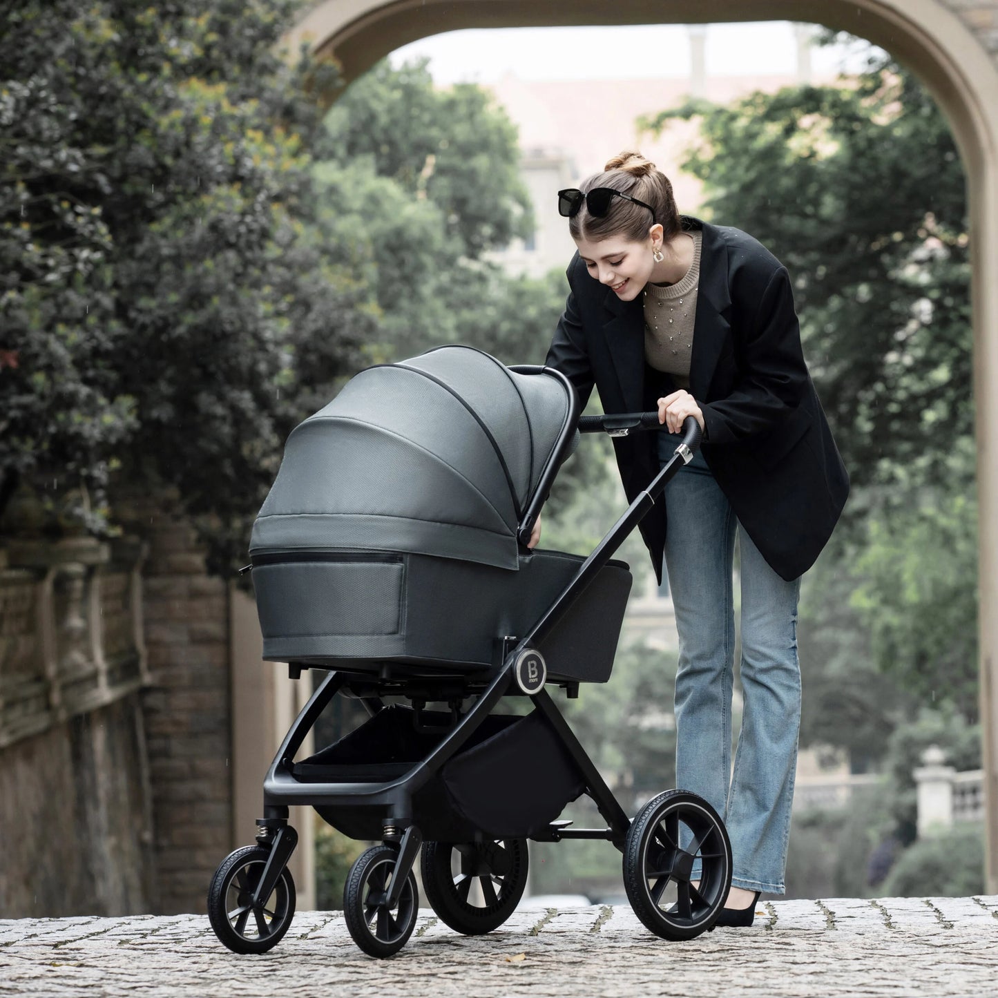 Babymore Kai Travel System Coco with Base – Forest Grey