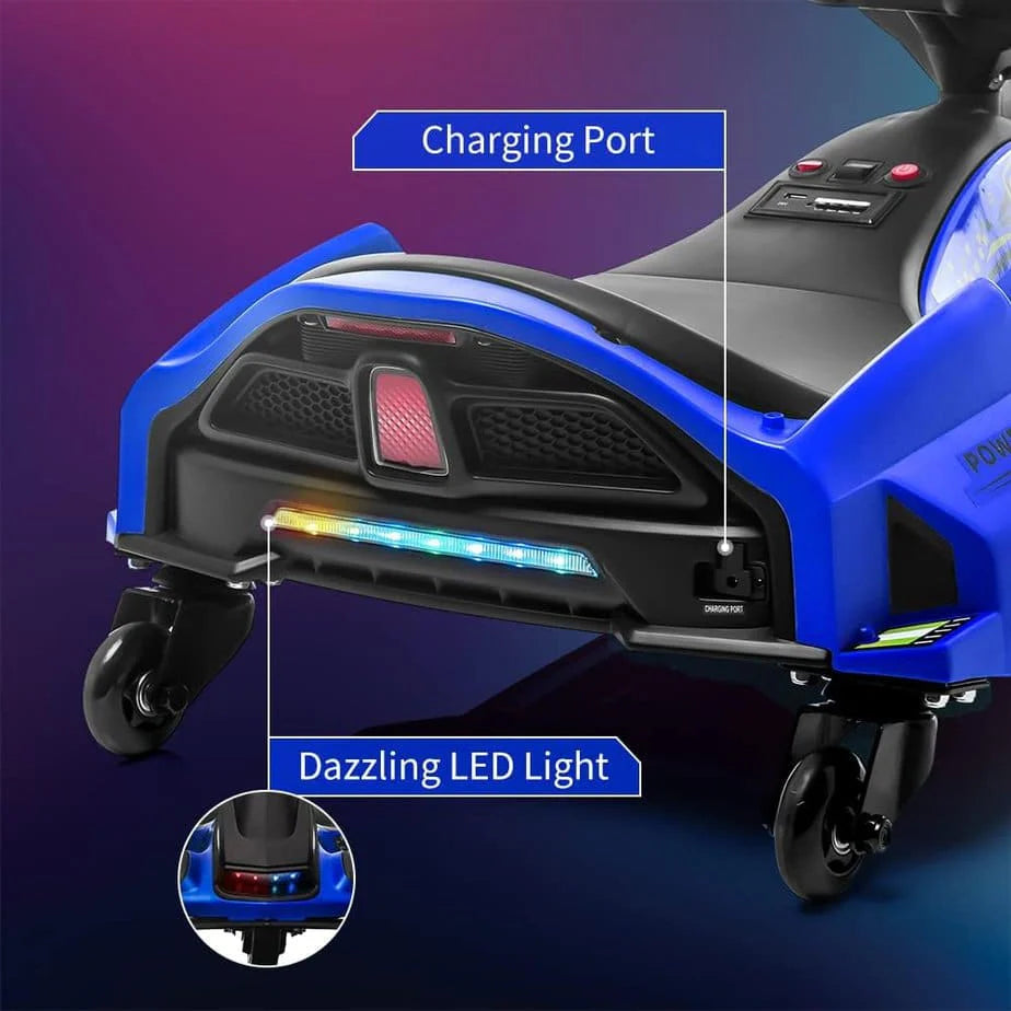 Zippy Zoom Driftster 24V Kids Ride on Drift Kart - Blue