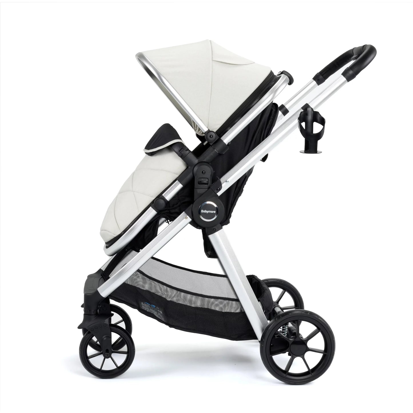 Babymore Mimi Travel System Pecan i-Size Car Seat with Isofix Base – Silver