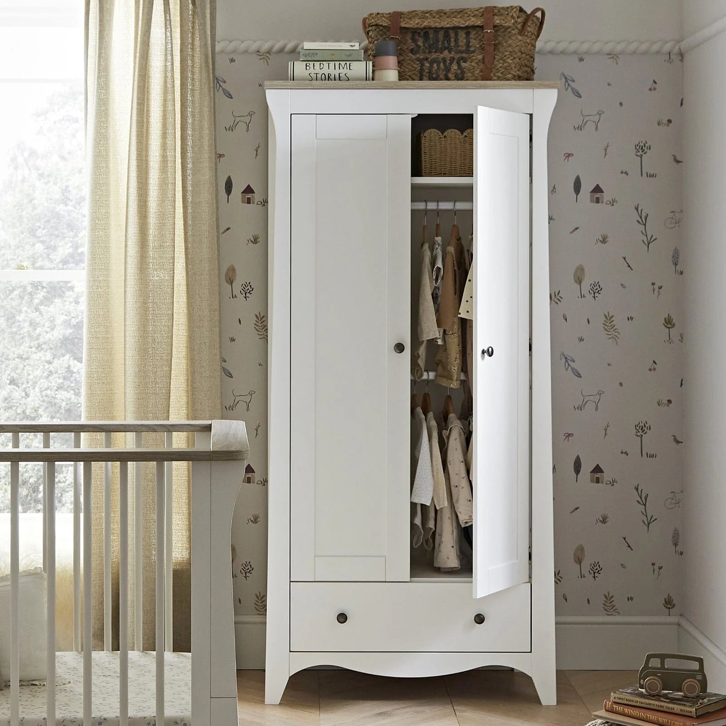 CuddleCo Clara 3 Piece Nursery Furniture Set - White & Ash