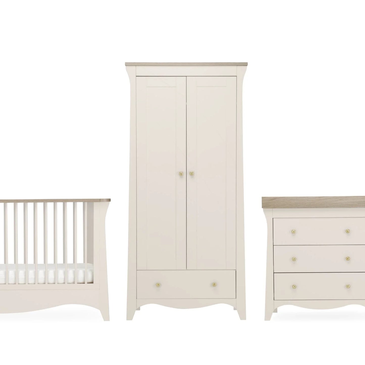 CuddleCo Clara 3 Piece Nursery Furniture Set - Cashmere & Ash