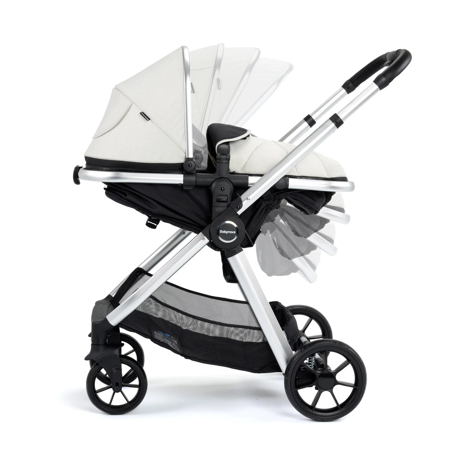 Babymore Mimi Travel System Pecan i-Size Car Seat with Isofix Base – Silver