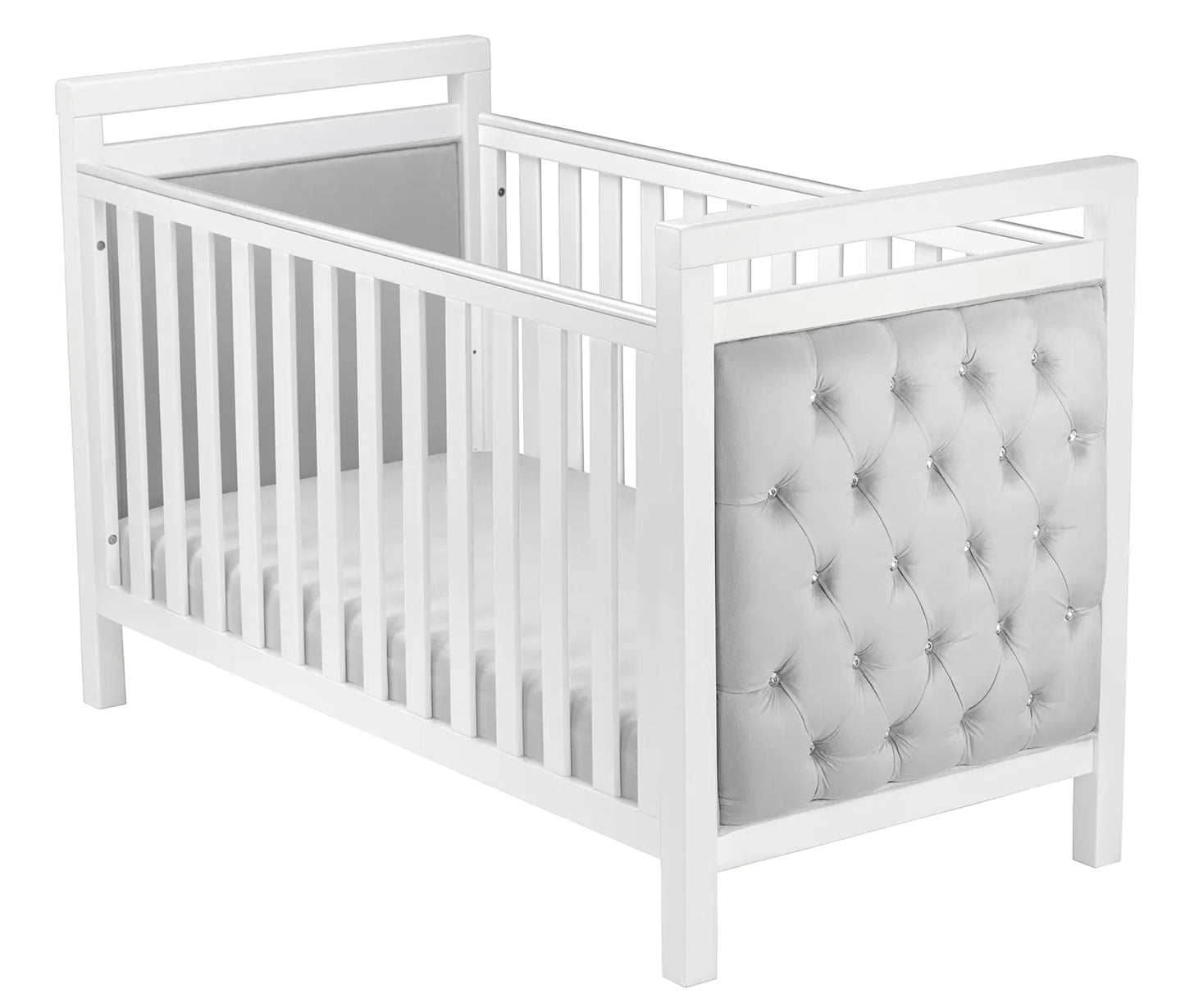 Babymore Velvet Deluxe Cot Bed – White