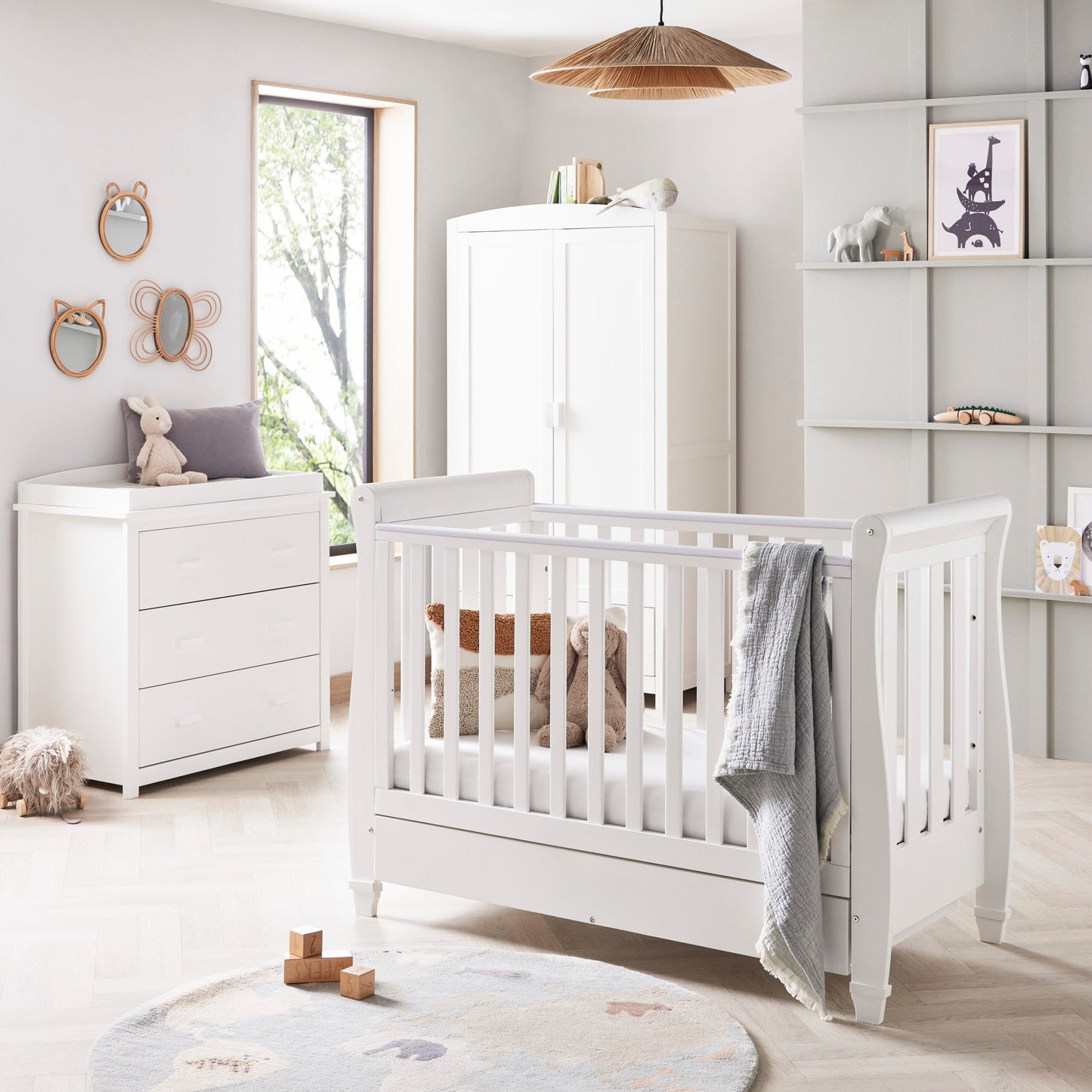 Eva 3 Piece Nursery Furniture Set – White