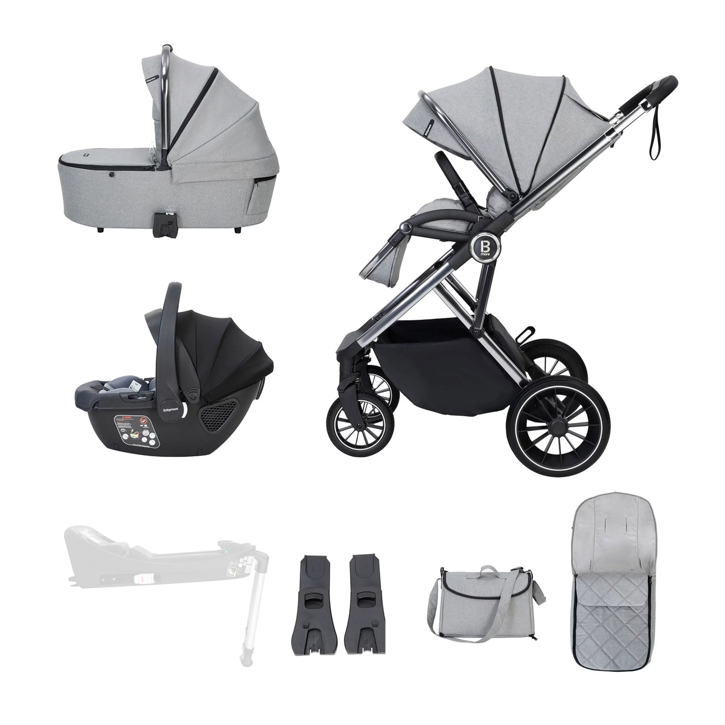 Babymore Chia Travel System - Pearly Grey
