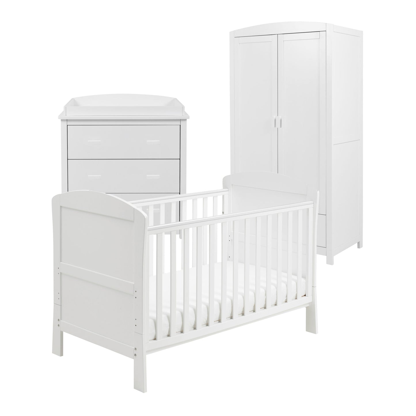 Babymore Aston 3 Piece Nursery Furniture Set – White
