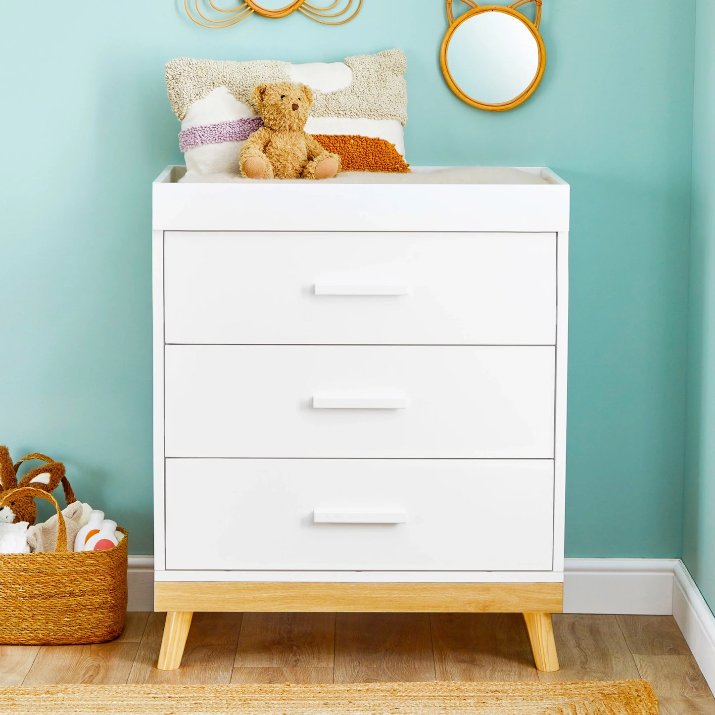 Babymore Mona Mini 3 Piece Nursery Furniture Set – White