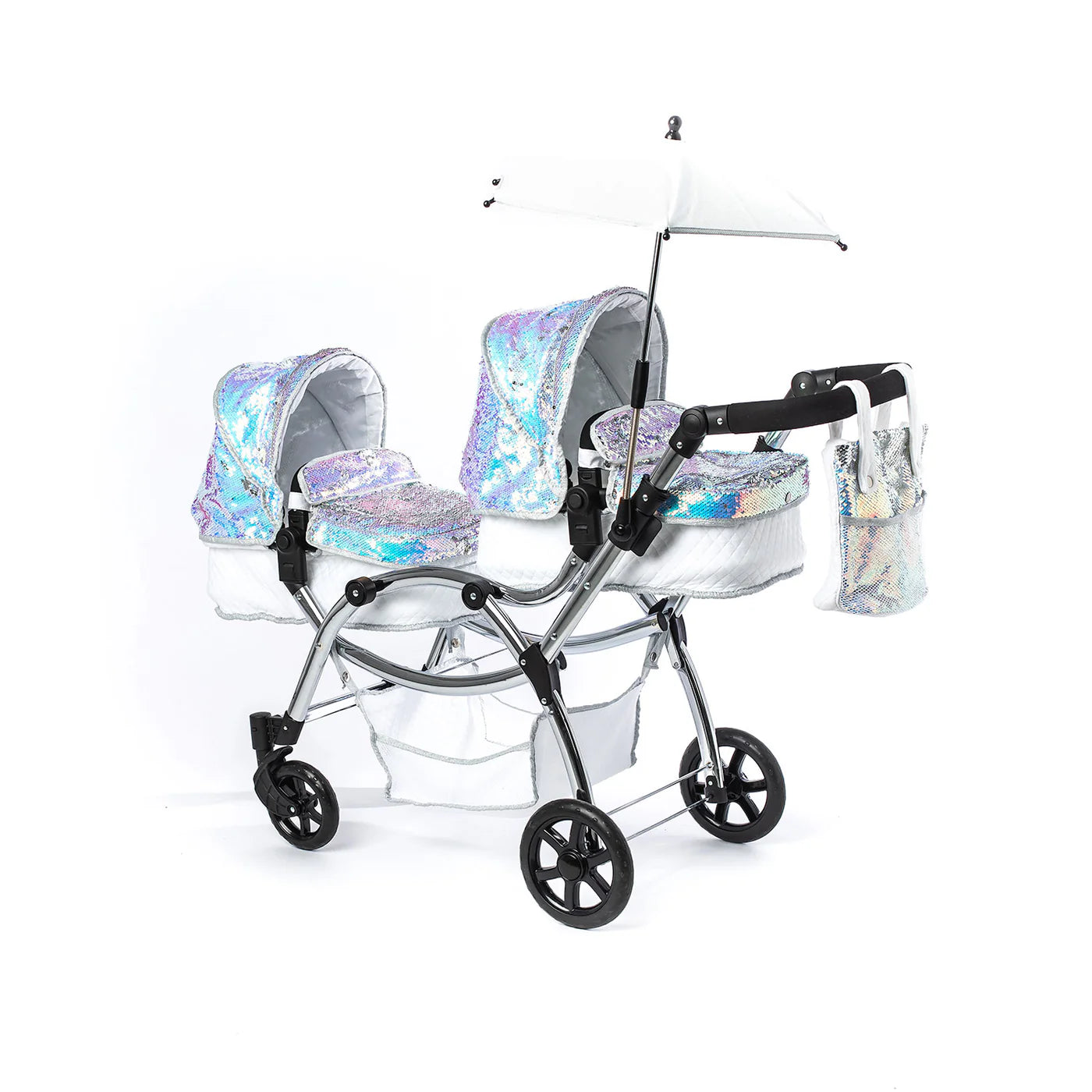 ROMA POLLY AMY CHILDS TWIN DOLLS PRAM - MERMAID