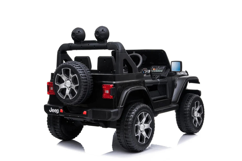 Kids ride-on Jeep Wrangler Rubicon 12v with Leather Seats and Eva Wheels
