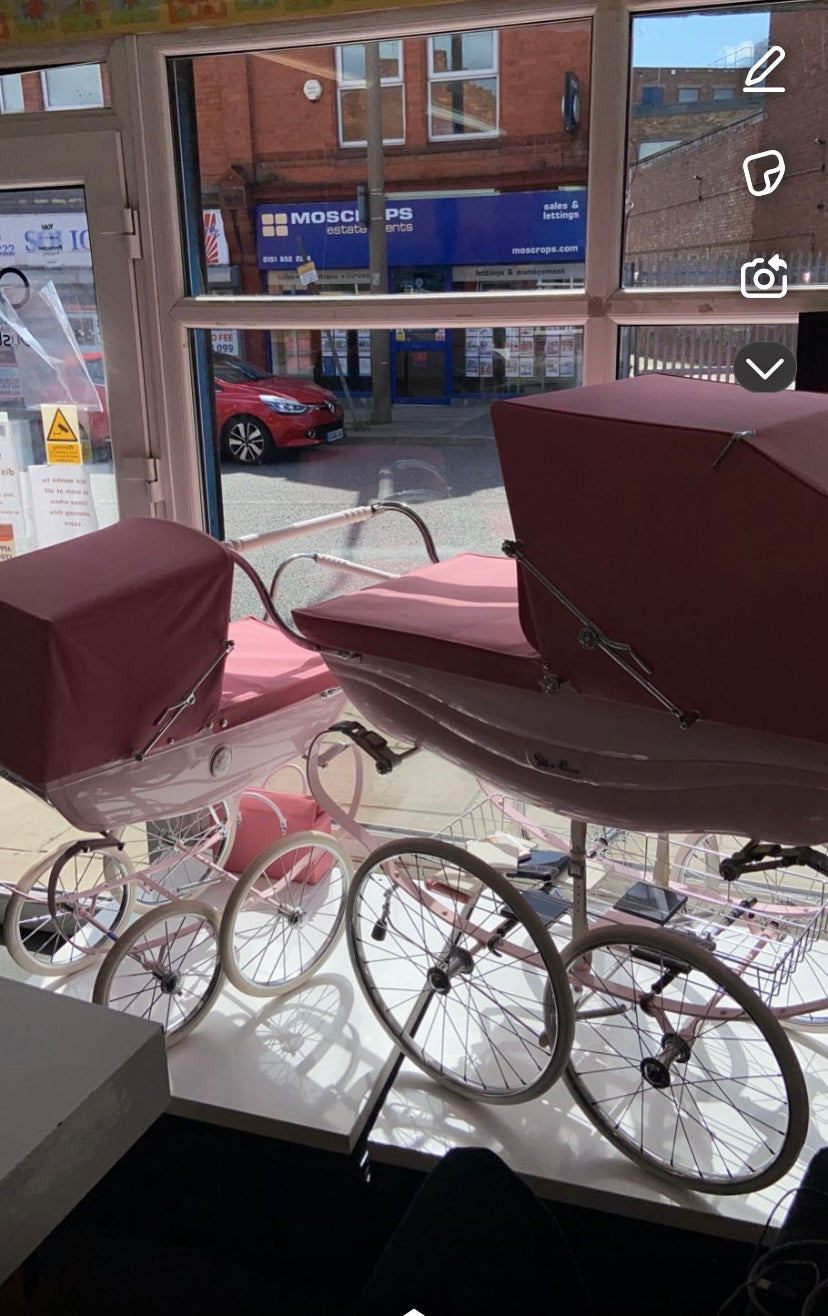 Pink Silver Cross Balmoral & Dolls Pram