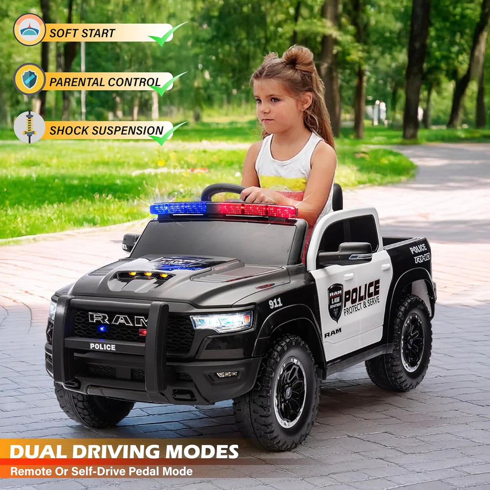 12V Dodge Ram Police Ride-On Car: Your Child's First Patrol Mission