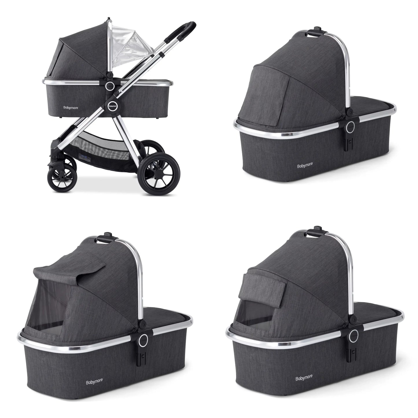 Babymore Memore V2 Travel System Coco with Base – Chrome