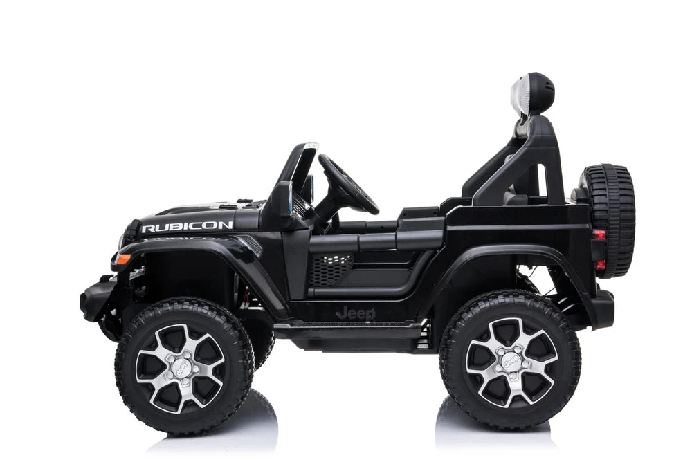 Kids ride-on Jeep Wrangler Rubicon 12v with Leather Seats and Eva Wheels