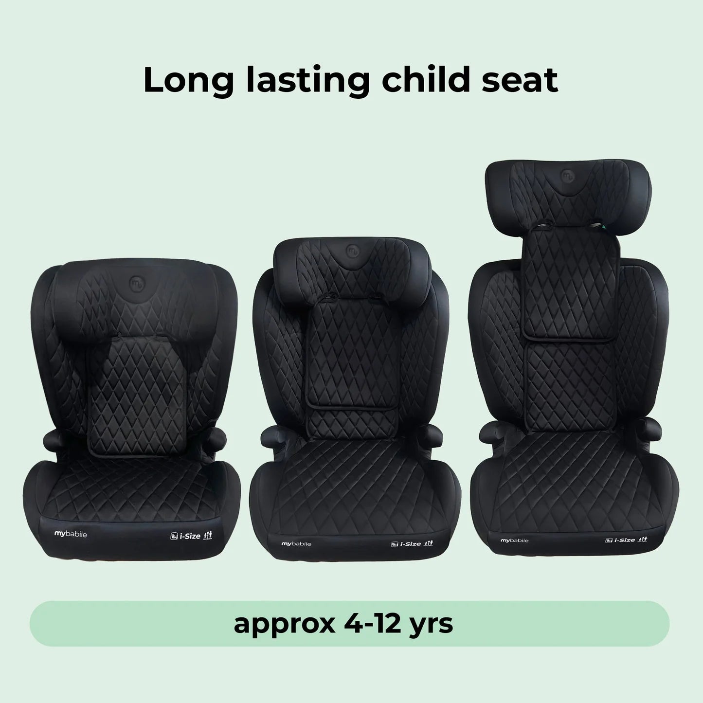 My Babiie MBCS23 i-Size (100-150cm) High Back Booster Car Seat - Quilted Black