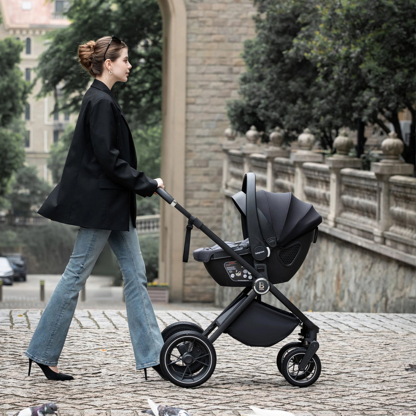 Babymore Kai Travel System Coco with Base – Forest Grey