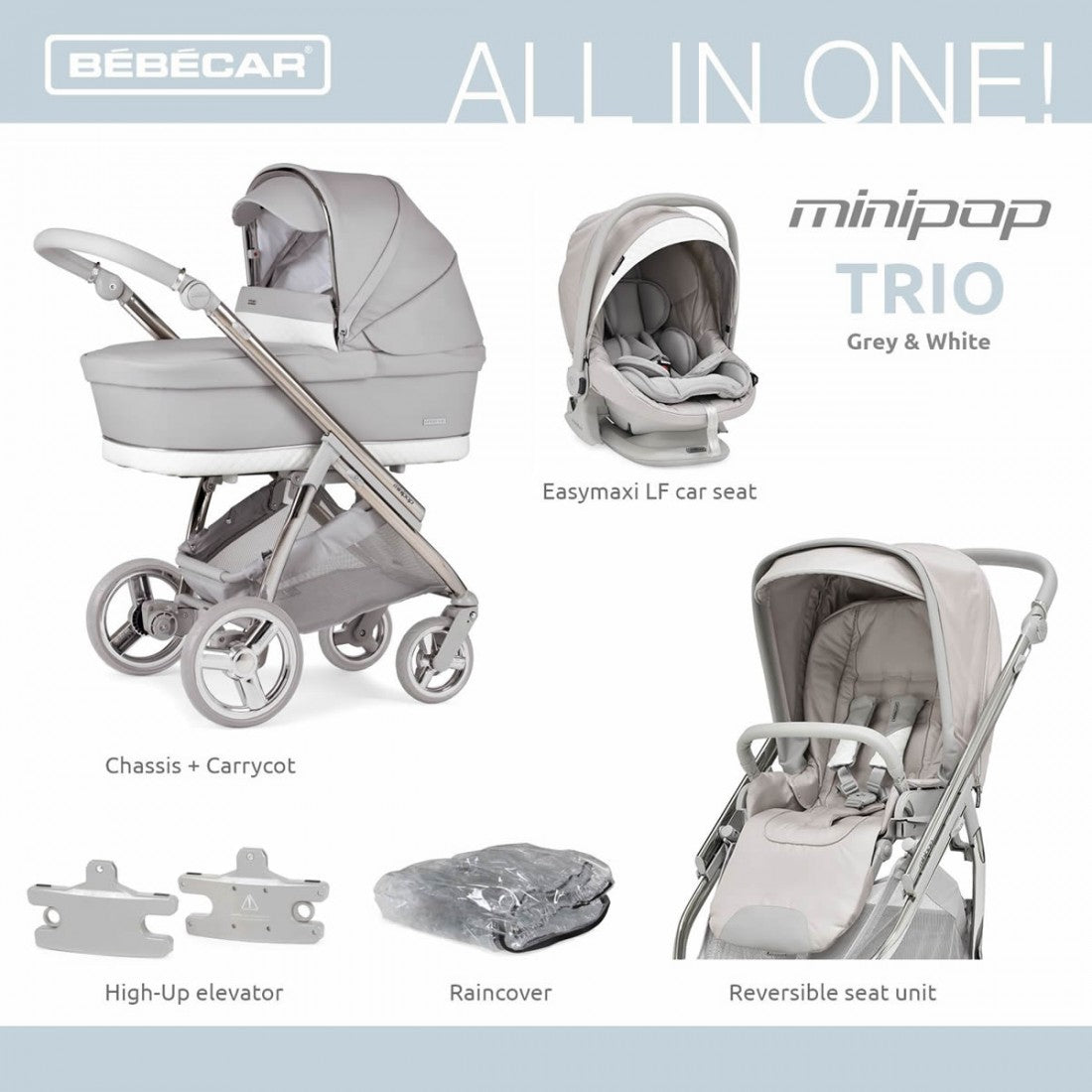 Bebecar Minipop Trio - Silver Grey