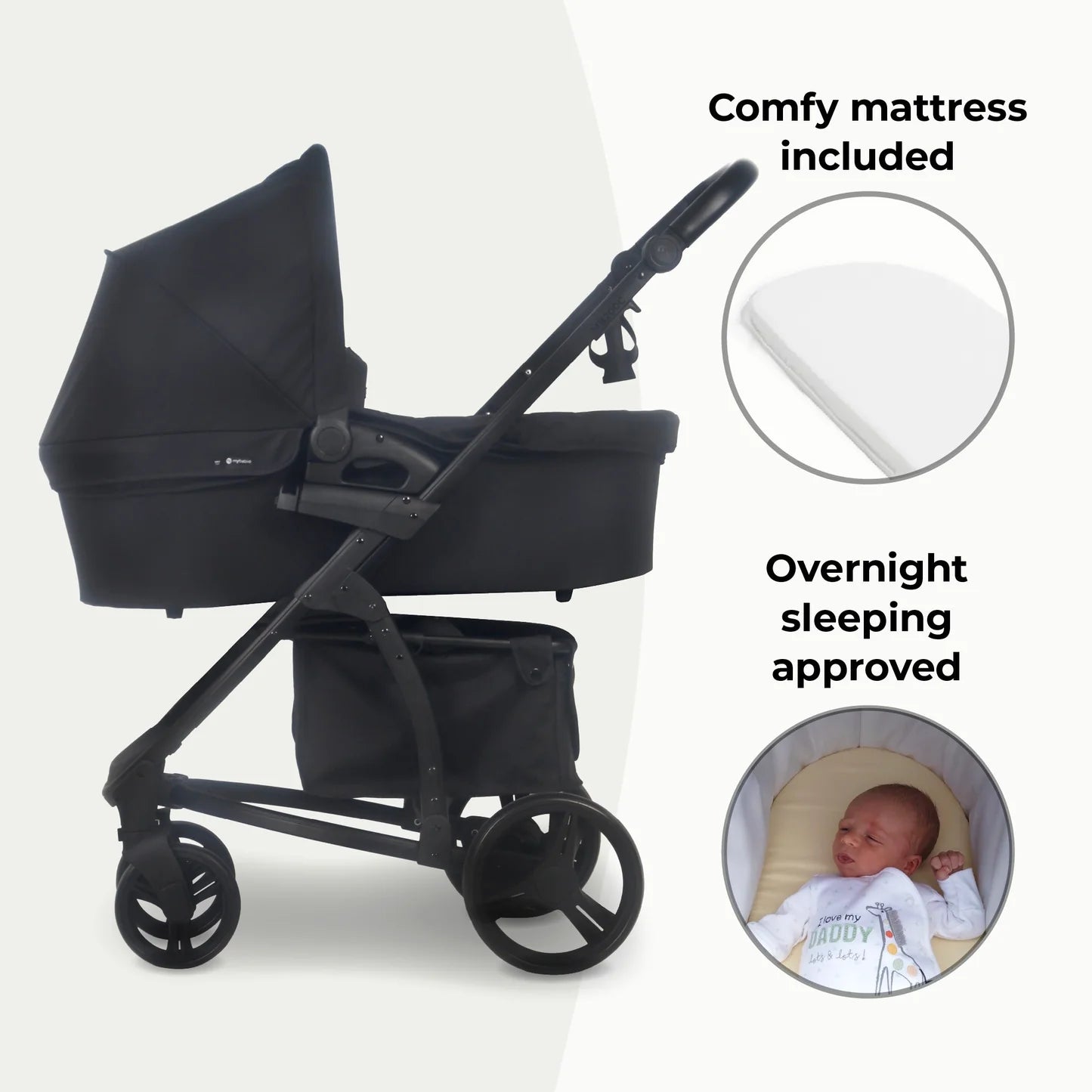 My Babiie MB200i 3-in-1 Travel System with i-Size Car Seat - Onyx Black