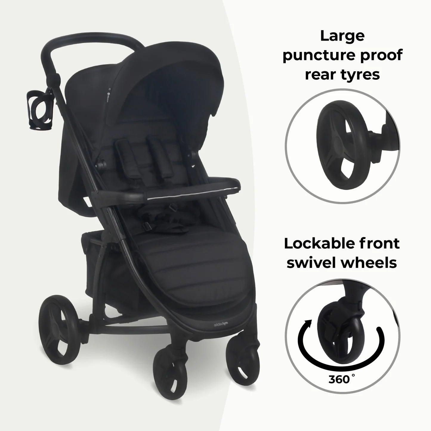 My Babiie MB200i 3-in-1 Travel System with i-Size Car Seat - Onyx Black