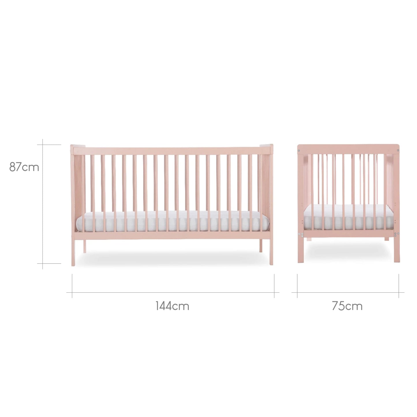 CuddleCo Nola 3 Piece Nursery Furniture Set - Blush Pink