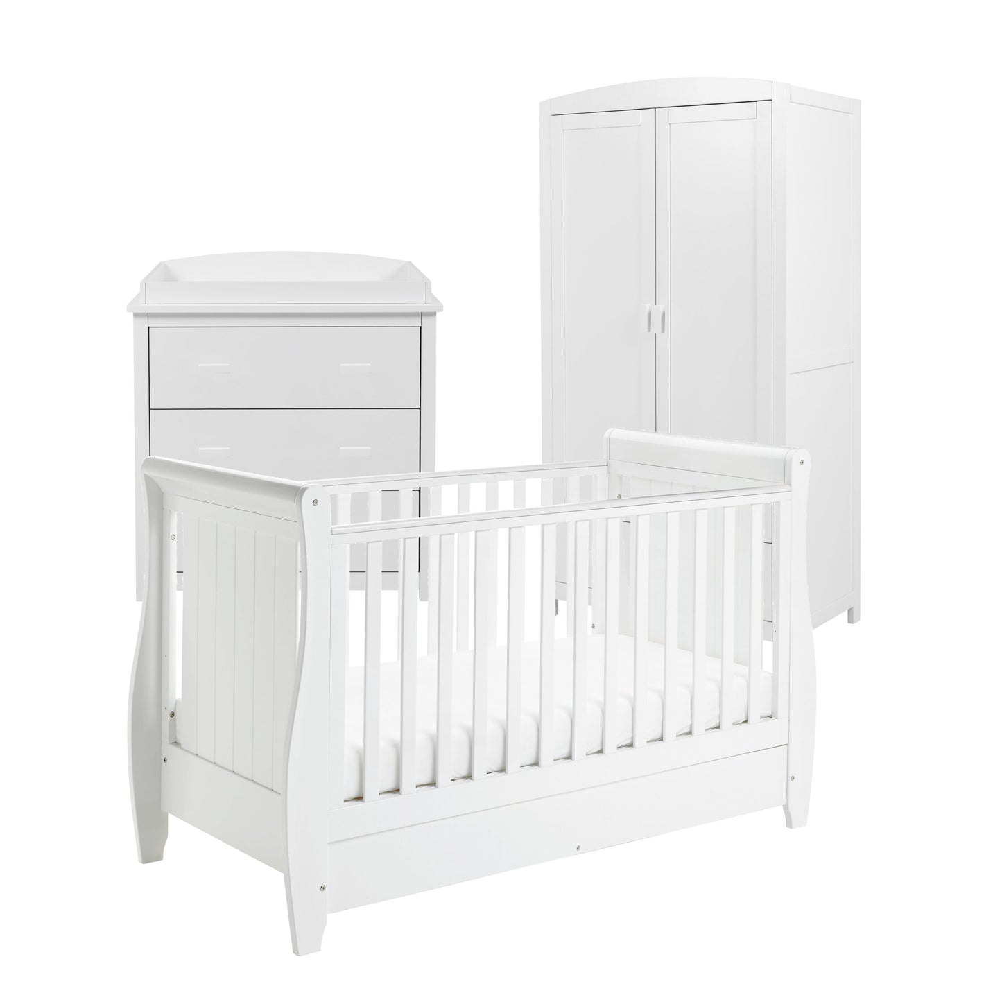 Babymore Stella 3 Piece Nursery Furniture Set – White