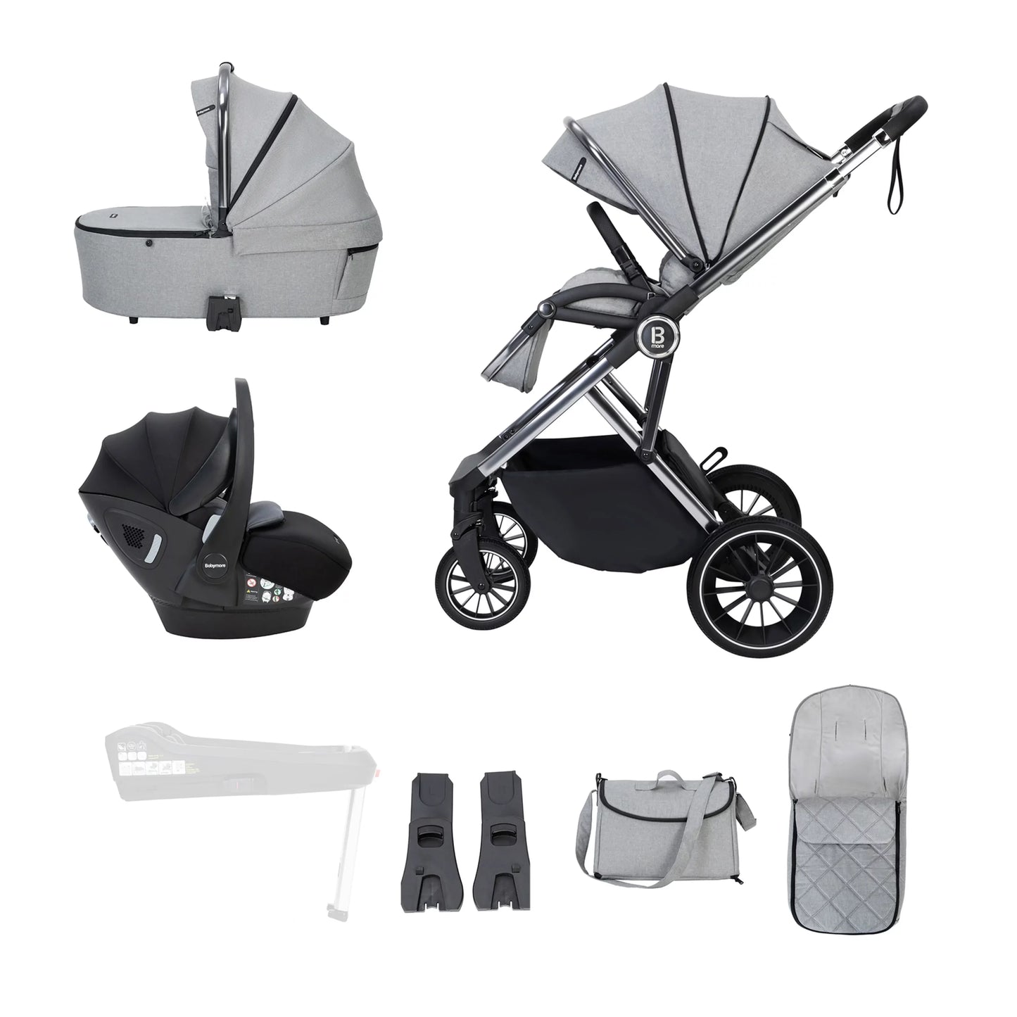 Babymore Chia Travel System - Pearly Grey