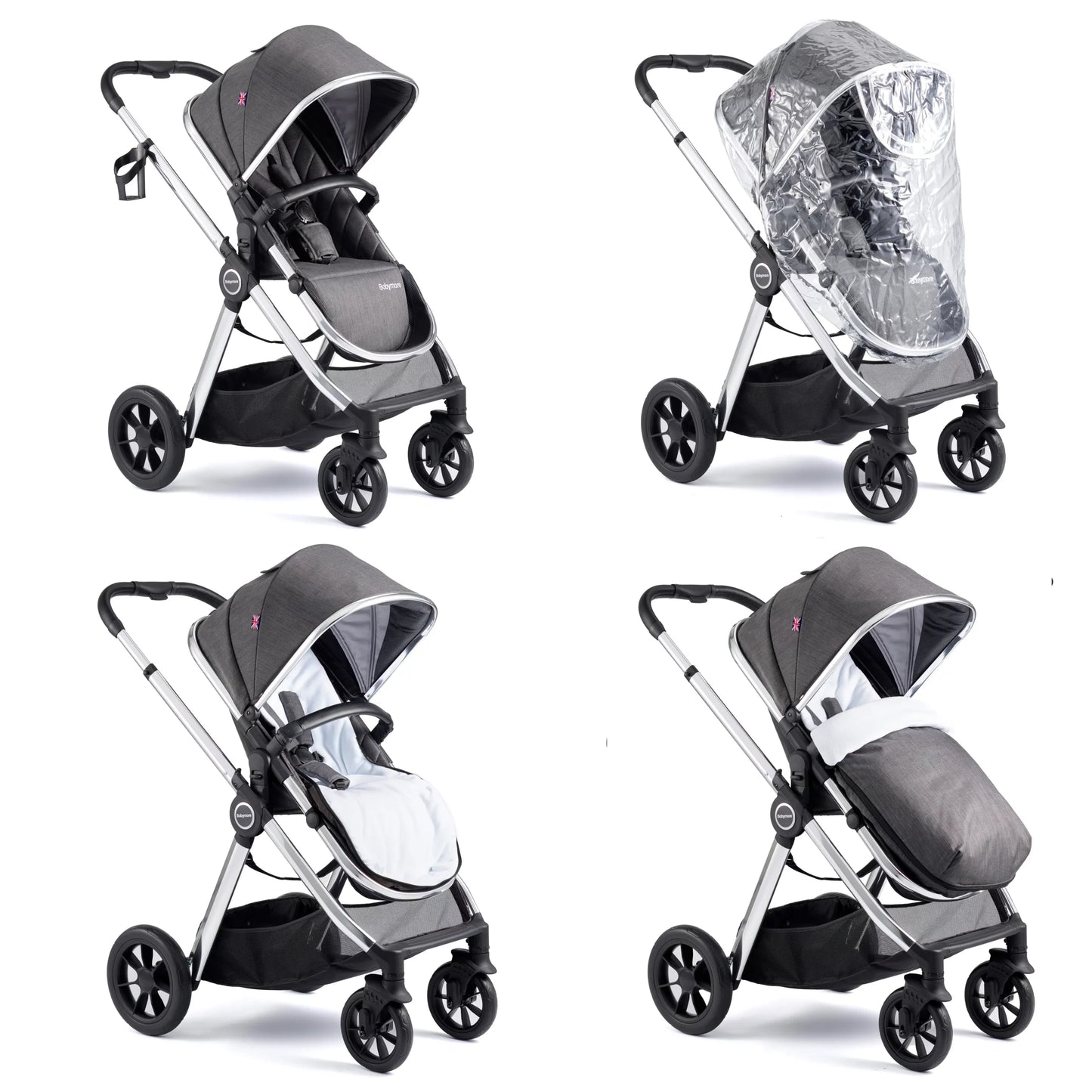 Babymore Memore V2 Travel System Coco with Base – Chrome