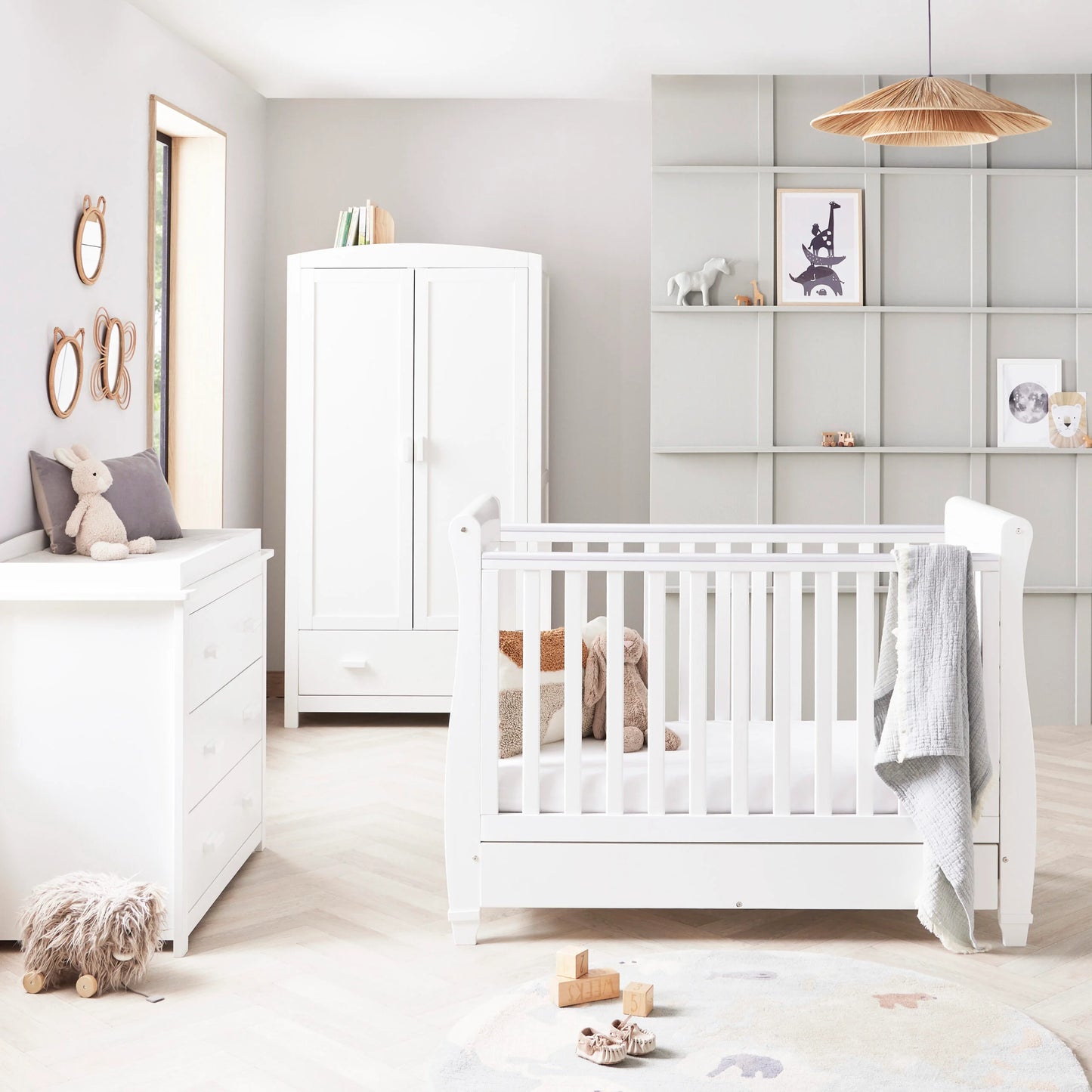 Eva 3 Piece Nursery Furniture Set – White