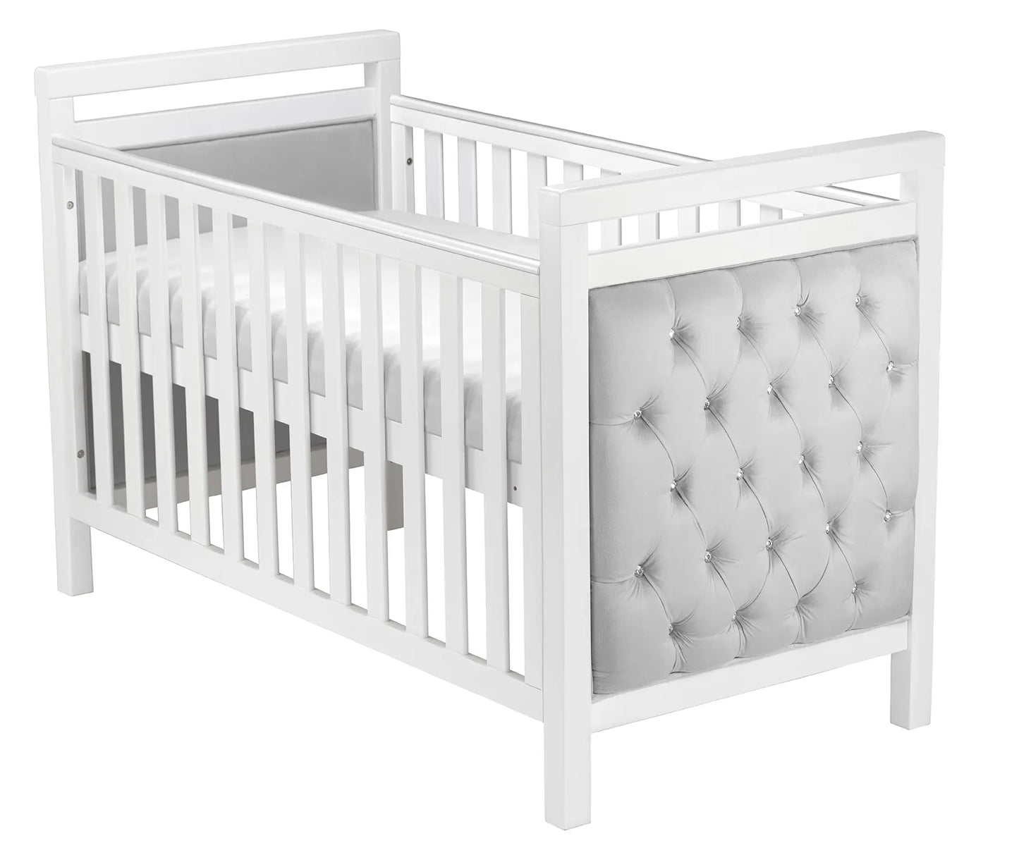 Babymore Velvet Deluxe Cot Bed – White