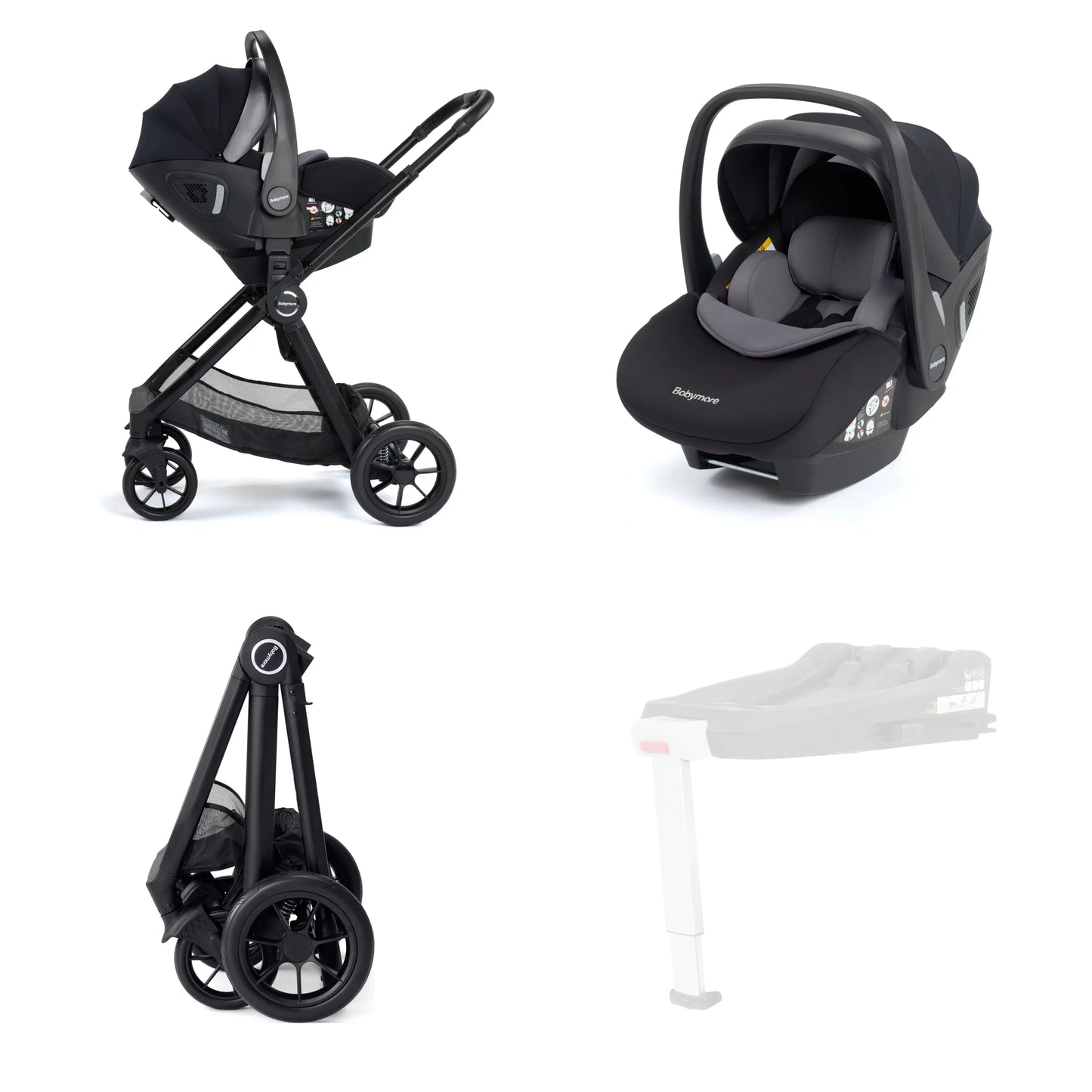 Babymore Memore V2 Travel System Pecan Car Seat – Black