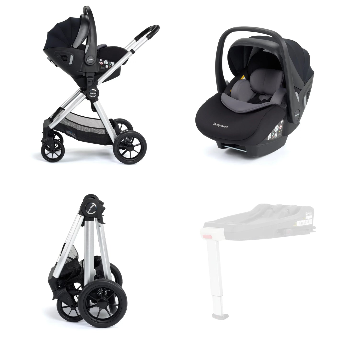 Babymore Memore V2 Travel System Pecan Car Seat – Silver