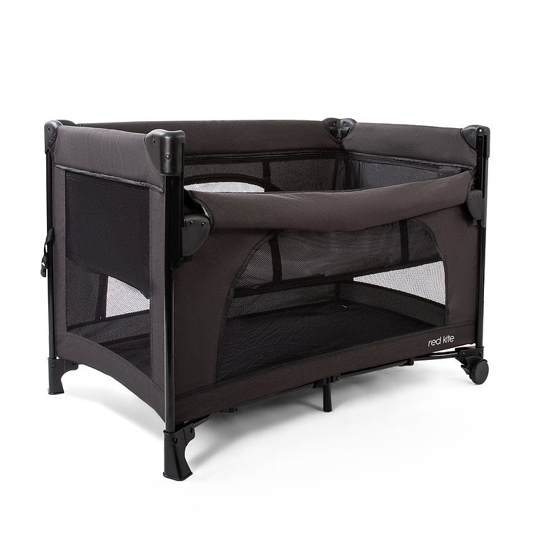 Red Kite Dreamer Bedside Crib with Newborn Bassinette - Black