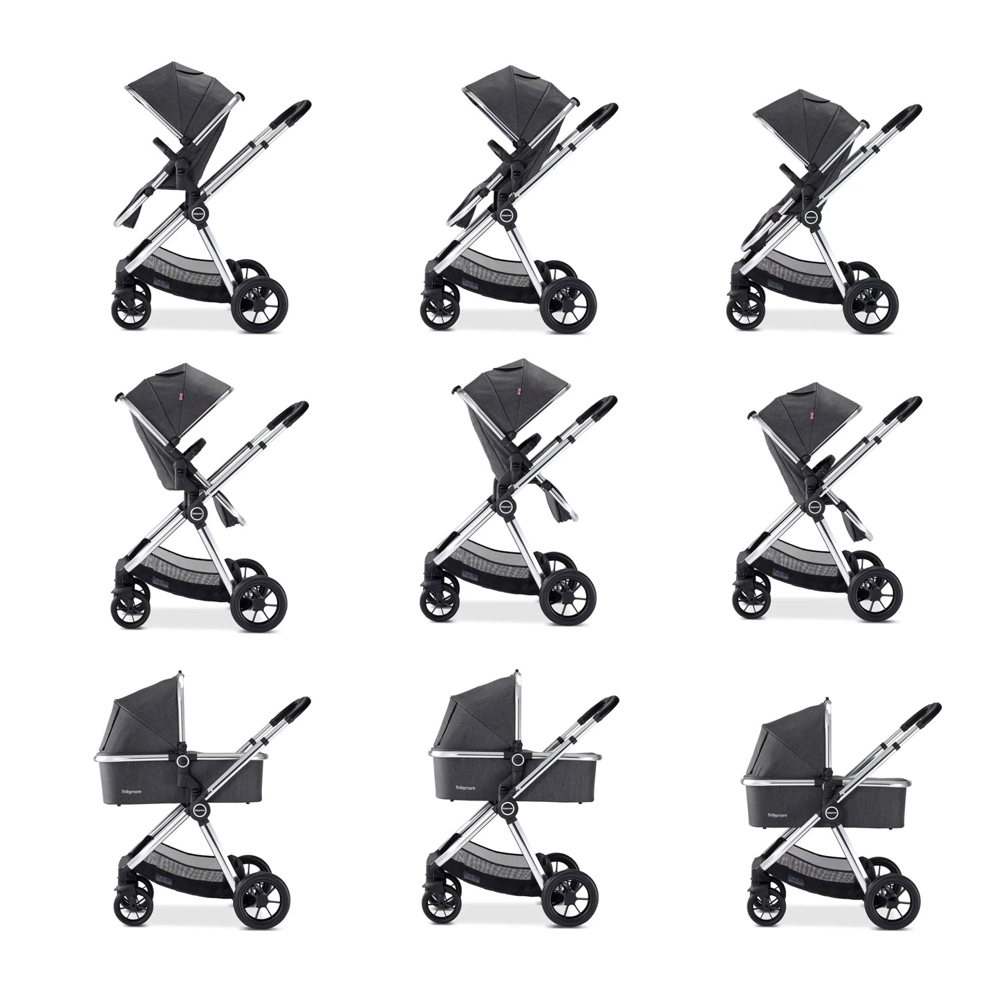 Babymore Memore V2 Travel System Coco with Base – Chrome