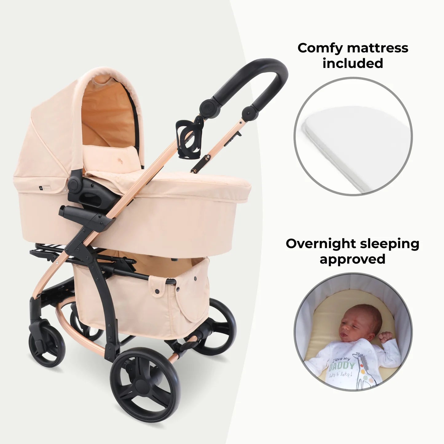 My Babiie MB200i 3-in-1 Travel System with i-Size Car Seat - Blush