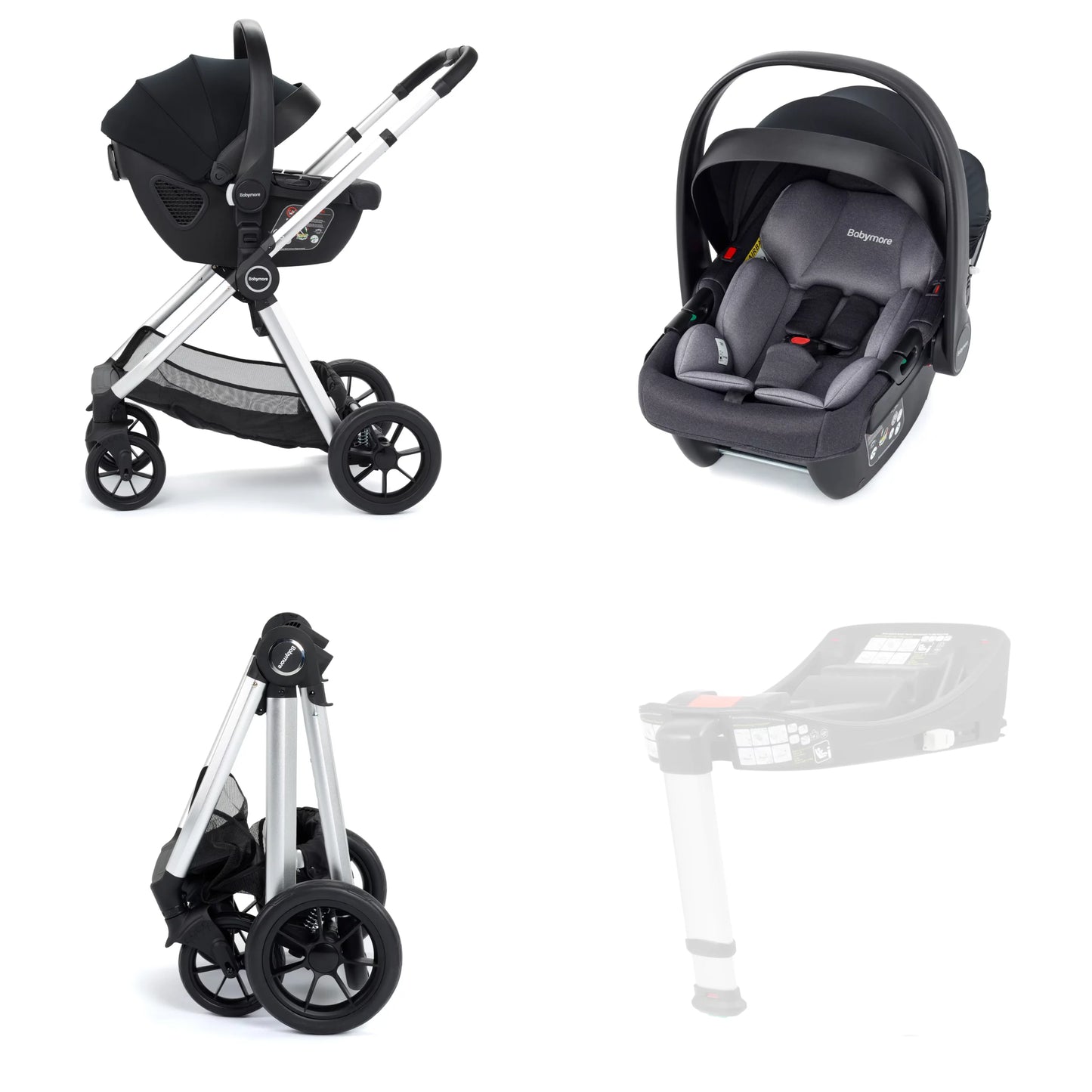 Babymore Memore V2 Travel System Coco Car Seat – Silver